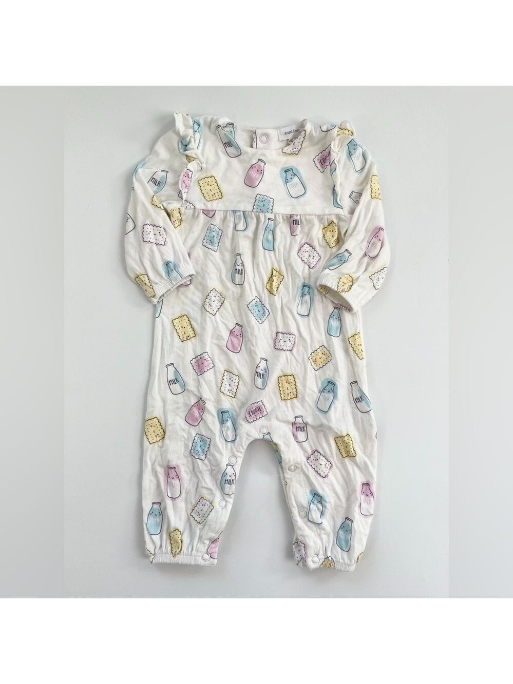 Angel Dear Milk and Cookies Jumpsuit - White,‎ Pink, Blue, Yellow